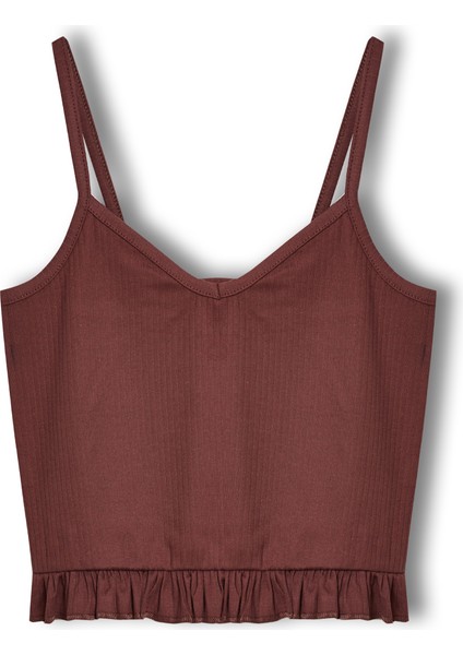 Pamuklu Iğne Çıkarmalı Ince Askılı Crop Atlet Paçası Fırfırlı Şort Kadın Pijama Takımı indirimleri