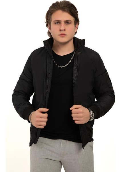 Erkek Astarlı Dik Yaka Mevsimlik Cepli Su ve Rüzgar Geçirmez Mont modelleri