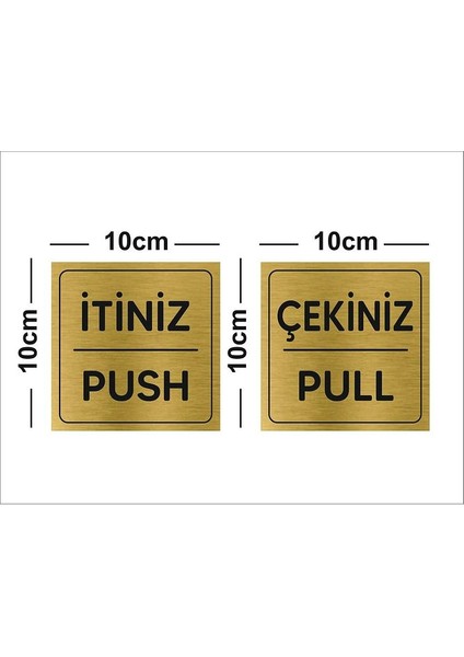 Itiniz / Çekiniz Metal Kapı Ikaz Yazısı Gold Renk Arkası Yapışkanlı (10CM x 10CM) fiyatları