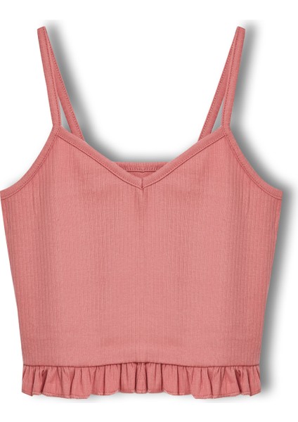 Pamuklu Iğne Çıkarmalı Ince Askılı Crop Atlet Paçası Fırfırlı Şort Kadın Pijama Takımı indirimleri