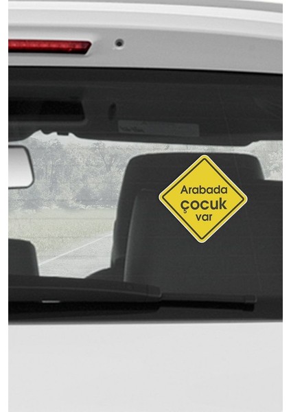 Arabada Çocuk Var Sembolü 12 x 12