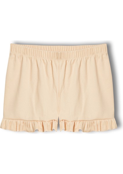 Pamuklu Iğne Çıkarmalı Ince Askılı Crop Atlet Paçası Fırfırlı Şort Kadın Pijama Takımı indirimleri