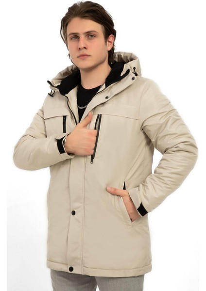 Erkek Polarlı Kürklü Su ve Rüzgar Geçirmez Kapüşonlu Kışlık Mont & Kaban & Parka modelleri