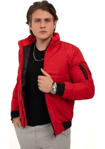 Erkek Astarlı Dik Yaka Mevsimlik Cepli Su ve Rüzgar Geçirmez Mont fiyatları