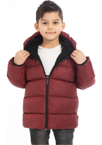 Spor Erkek Çocuk Polarlı Kürklü Kapüşonlu Su Geçirmez Rüzgara Dayanıklı Şişme Kışlık Mont fiyatları