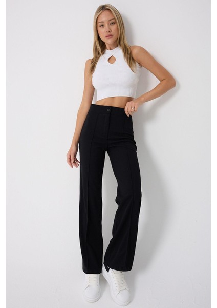 Kadın Yüksek Belli Toparlayıcı Ispanyol Paça Palazzo Pantolon