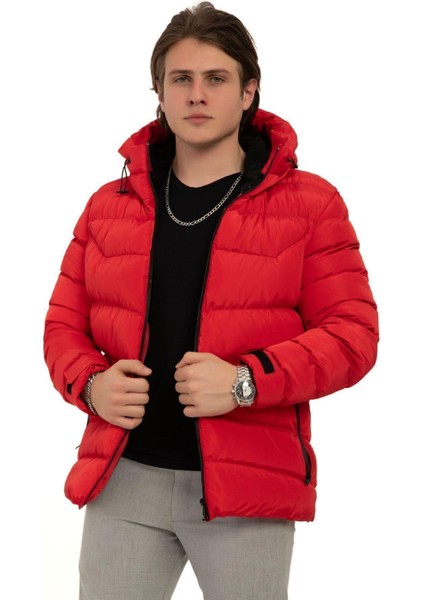 Erkek Kapüşonlu Polarlı Kürklü Su Geçirmez Rüzgara Dayanıklı Şişme Mont Kaban Parka modelleri