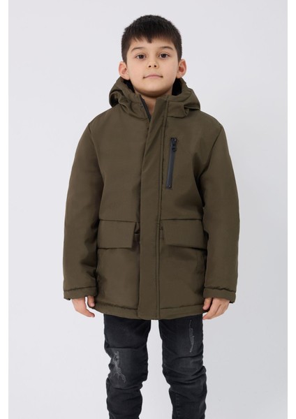 Spor Erkek Çocuk Kürklü Su ve Rüzgar Geçirmez Kapüşonlu 3 Cep Kışlık Mont & Kaban & Parka fiyatları