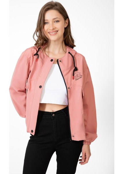 Spor Kadın Su Yeşili Su Geçirmez ve Rüzgara Dayanıklı Kapüşonlu Cepli Çıt Çıtlı Mevsimlik Yağmurluk modelleri