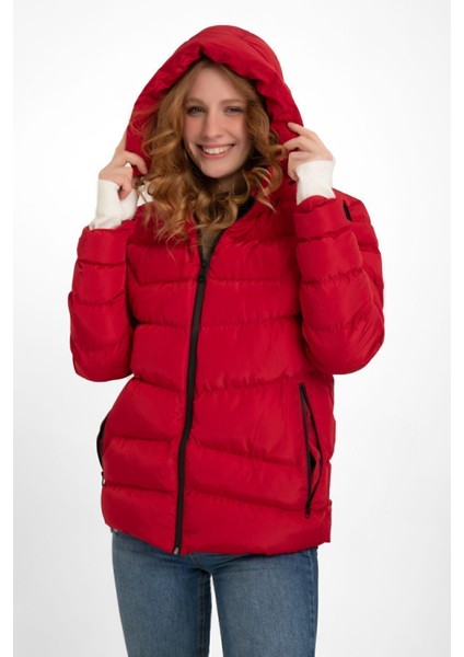 Kadın Kapüşonlu Polarlı Kürklü Su Geçirmez Rüzgara Dayanıklı Şişme Mont Kaban Parka fırsatları