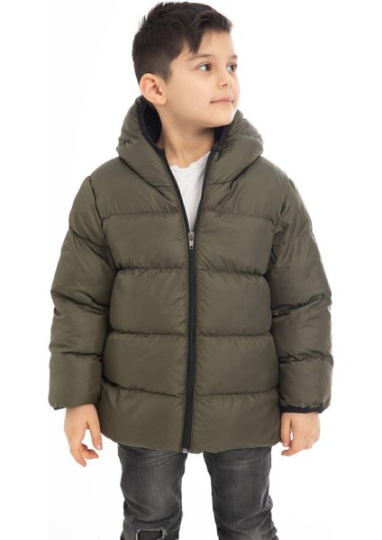 Spor Erkek Çocuk Polarlı Kürklü Kapüşonlu Su Geçirmez Rüzgara Dayanıklı Şişme Kışlık Mont fiyatları