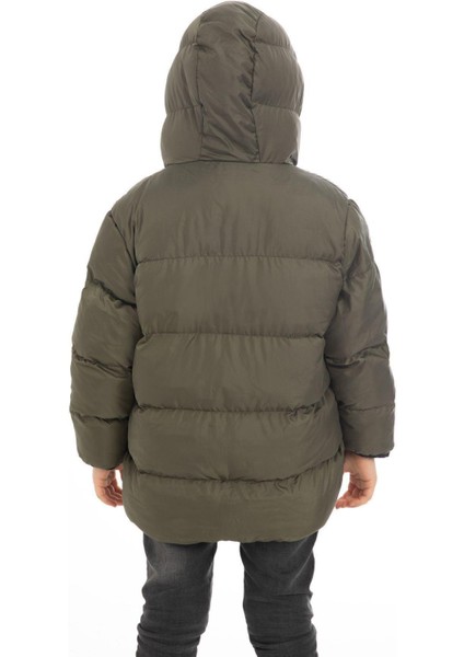 Spor Erkek Çocuk Polarlı Kürklü Kapüşonlu Su Geçirmez Rüzgara Dayanıklı Şişme Kışlık Mont fırsatları