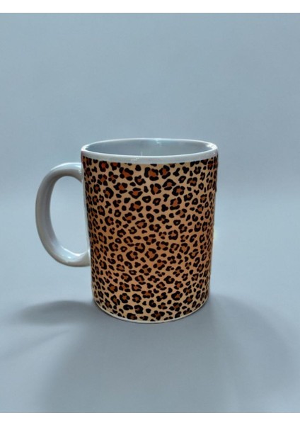 Leopar Desenli Kupa. Porselen. Bulaşık Makinesinde Yıkanmaya Uygun. Solma Yapmaz.
