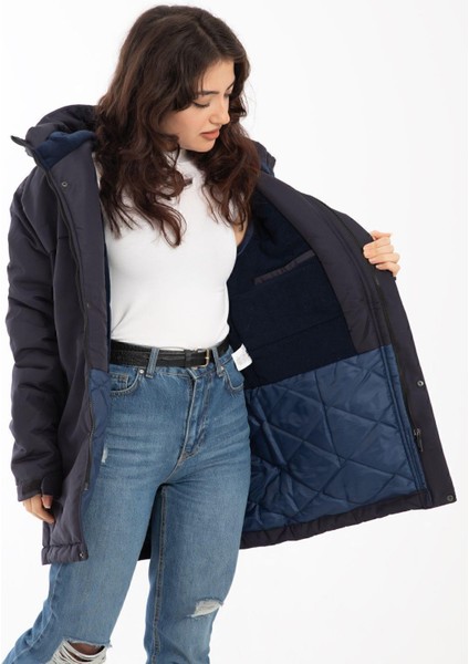 Spor Kadın Polarlı Su ve Rüzgar Geçirmez Kapüşonlu Kışlık Mont & Kaban & Parka modelleri