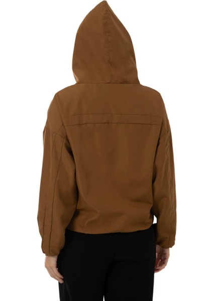 Spor Kadın Kapüşonlu Su ve Rüzgar Geçirmez Cepli Astarlı Oversize Mevsimlik Yağmurluk fırsatları