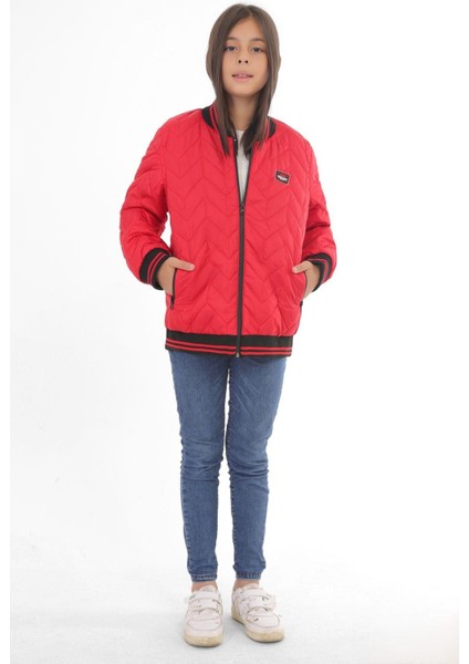 Spor Kız Çocuk Kolej Yaka Astarlı Su ve Rüzgar Geçirmez Fermuarlı Cep Mont Ceket fiyatları