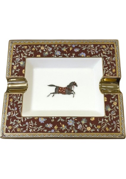 Dekoratif Porselen Küllük - Lüks Ev & Ofis Dekorasyonu - Çiçek Desenli - Koleksiyonluk