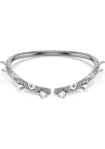 5723286 Sublima Choker, White, Ruthenium Plated