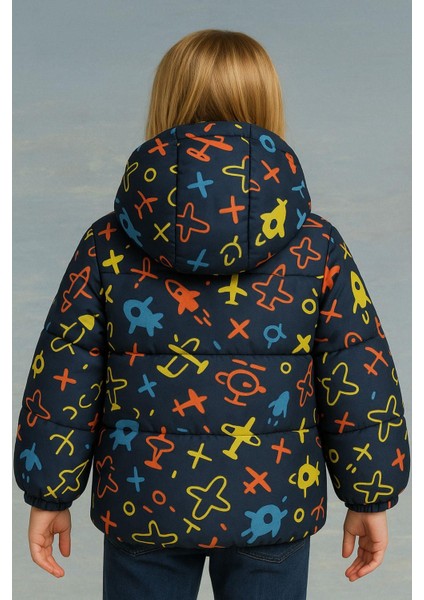 Kız Çocuk Polarlı Kapüşonlu Helikopter Desenli Kışlık Şişme Mont & Kaban & Parka fiyatları