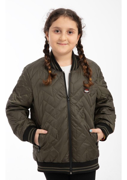 Spor Kız Çocuk Kolej Yaka Astarlı Su ve Rüzgar Geçirmez Fermuarlı Cep Mont Ceket fiyatları