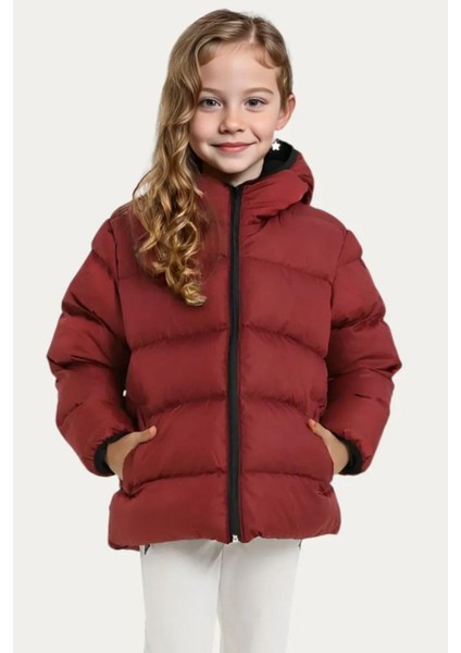 Kız Çocuk Polarlı Kapüşonlu Su Geçirmez Rüzgara Dayanıklı Cepli Şişme Kışlık Mont fiyatları