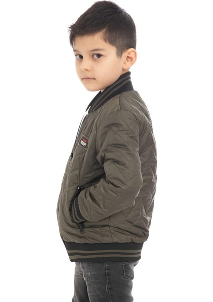 Spor Erkek Çocuk Kolej Yaka Astarlı Su ve Rüzgar Geçirmez Fermuarlı Cep Mont Ceket