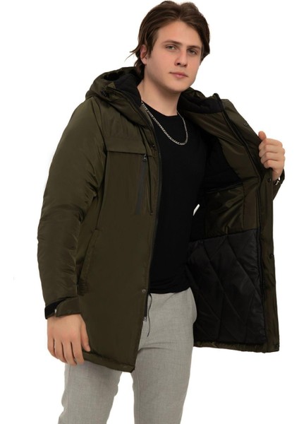 Erkek Polarlı Kürklü Su ve Rüzgar Geçirmez Kapüşonlu Kışlık Mont & Kaban & Parka modelleri