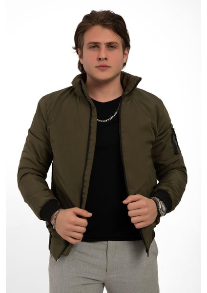 Erkek Astarlı Dik Yaka Mevsimlik Cepli Su ve Rüzgar Geçirmez Mont fırsatları