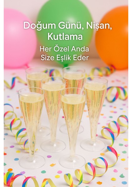 6’lı Şeffaf Plastik Şampanya Kadehi – Düğün, Parti ve Davet Sunumlarına Uygun Bardak fiyatları