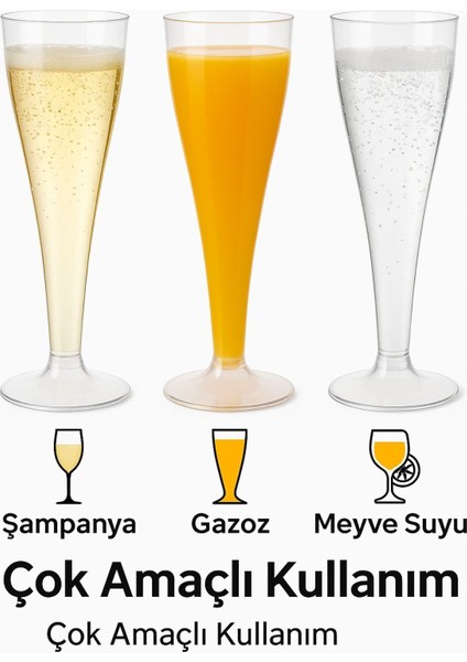 6’lı Şeffaf Plastik Şampanya Kadehi – Düğün, Parti ve Davet Sunumlarına Uygun Bardak modelleri