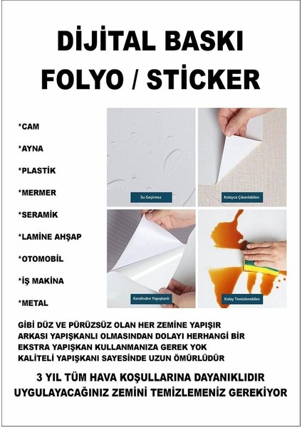 Burada Sigara Içilmez Uyarı Dijital Baskı Folyo / Sticker fiyatları