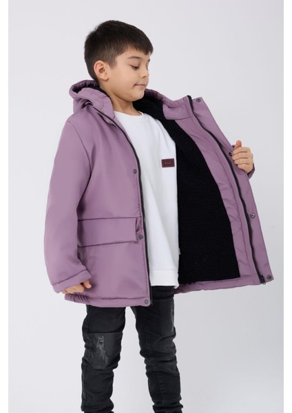 Spor Erkek Çocuk Kürklü Su ve Rüzgar Geçirmez Kapüşonlu 3 Cep Kışlık Mont & Kaban & Parka