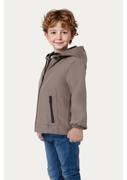 Erkek Çocuk Astarlı Su ve Rüzgar Geçirmez Kapüşonlu Çift Fermuarlı Cepli Yağmurluk fiyatları