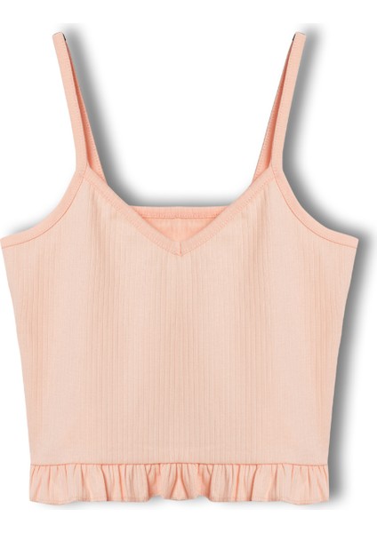Pamuklu Iğne Çıkarmalı Ince Askılı Crop Atlet Paçası Fırfırlı Şort Kadın Pijama Takımı indirimleri