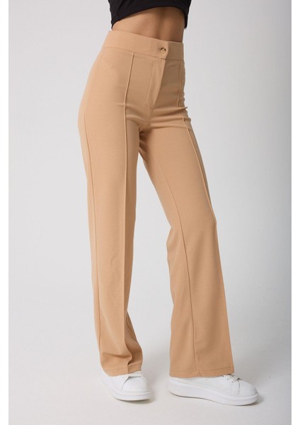 Kadın Yüksek Belli Toparlayıcı Ispanyol Paça Palazzo Pantolon fırsatları