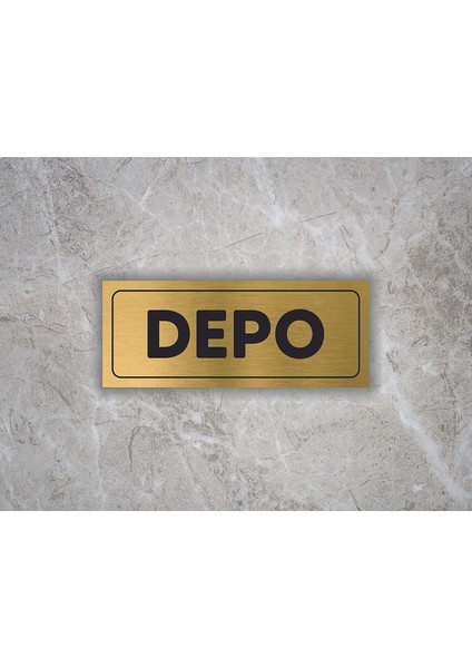 Depo Yazılı Metal Levha ( 7 cm x 20 cm )