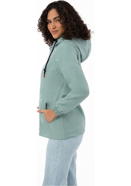 Kadın Astarlı Su Geçirmez ve Rüzgara Dayanıklı Kapüşonlu Iç Cepli Mevsimlik Yağmurluk indirimleri