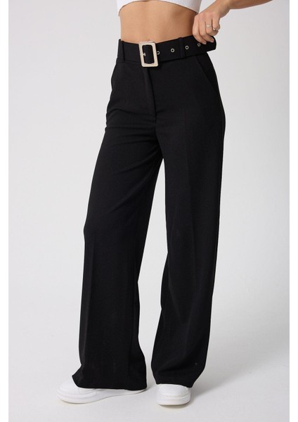 Kadın Kemerli Yüksek Belli Ispanyol Paça Pantolon fırsatları