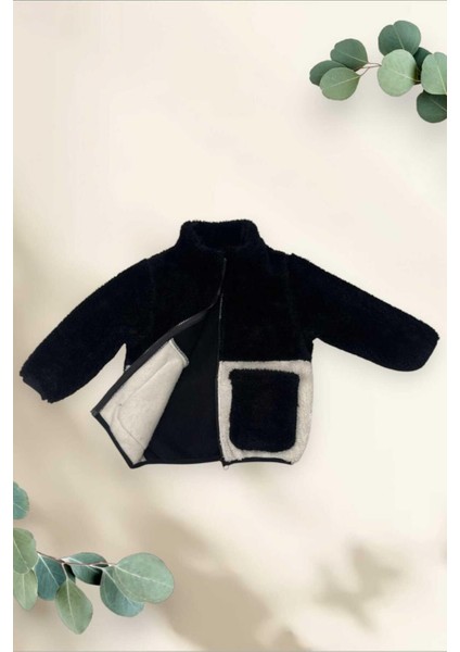 Kız Çocuk Peluş Cepli Fermuarlı Welsoft Kışlık Mont