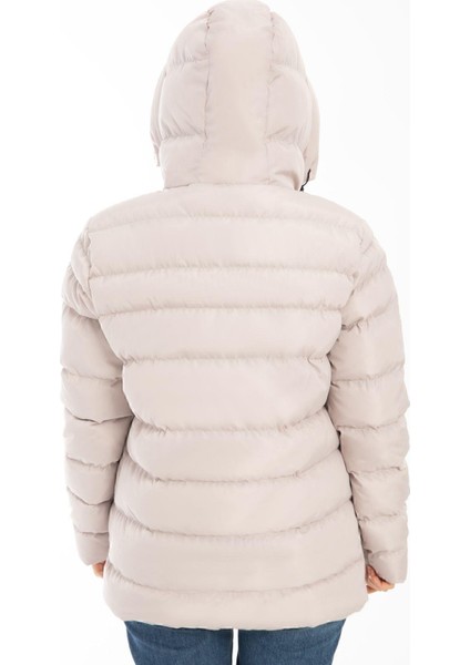 Spor Kadın Kapüşonlu Polarlı Kürklü Su Geçirmez Rüzgara Dayanıklı Şişme Mont Kaban Parka fırsatları