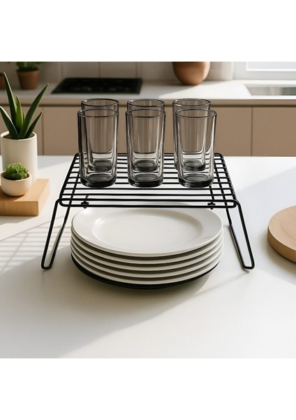 Metal Siyah Düzenleyici Raf ( Küçük)