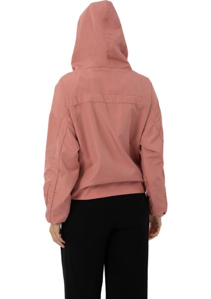 Spor Kadın Kapüşonlu Su ve Rüzgar Geçirmez Cepli Astarlı Oversize Mevsimlik Yağmurluk fırsatları