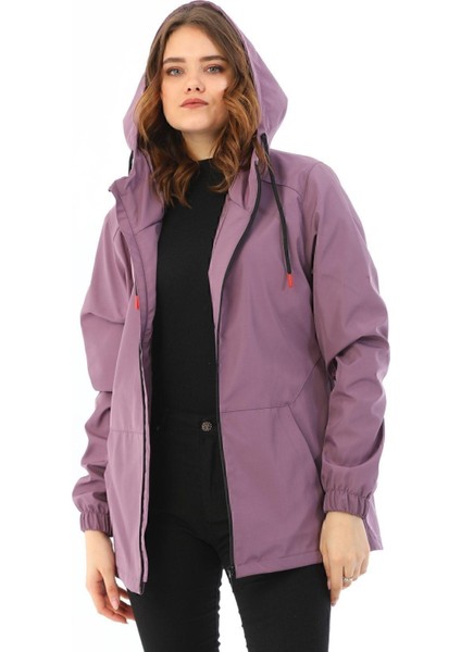 Kadın Astarlı Su Geçirmez ve Rüzgara Dayanıklı Kapüşonlu Iç Cepli Yağmurluk - Rüzgarlık fiyatları