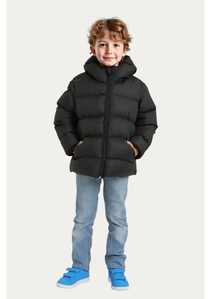 Kız Çocuk Polarlı Kapüşonlu Su Geçirmez Rüzgara Dayanıklı Cepli Şişme Kışlık Mont modelleri