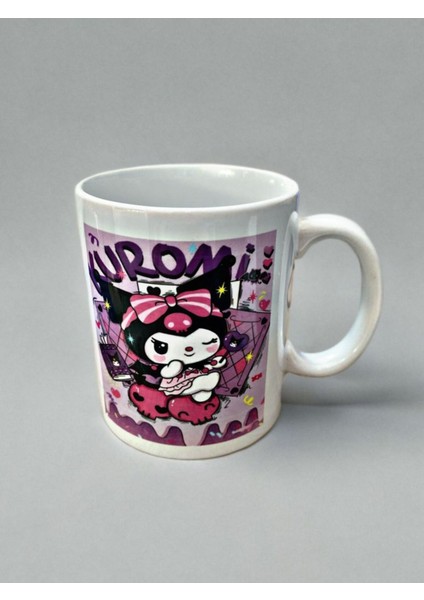 Kuromi Desenli Porselen Kupa. Porselen. Bulaşık Makinesinde Yıkamaya Uygun. Solmaz Yapmaz.