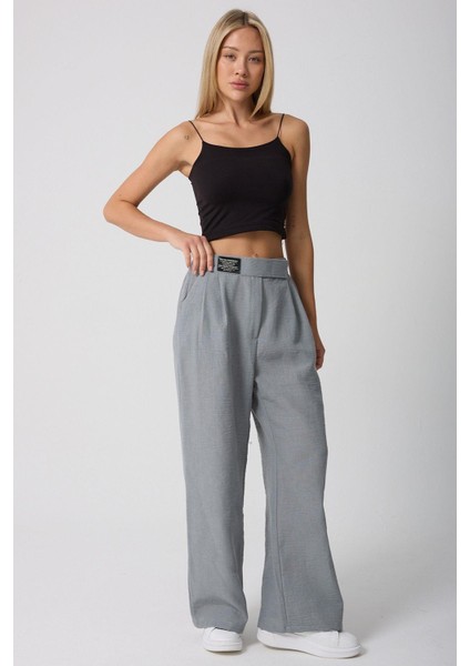 Kadın Yüksek Belli Cırtlı Palazzo Pantolon fiyatları