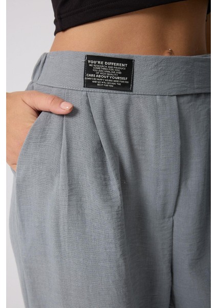 Kadın Yüksek Belli Cırtlı Palazzo Pantolon fırsatları