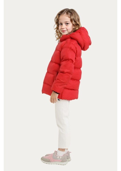 Kız Çocuk Polarlı Kapüşonlu Su Geçirmez Rüzgara Dayanıklı Cepli Şişme Kışlık Mont indirimleri