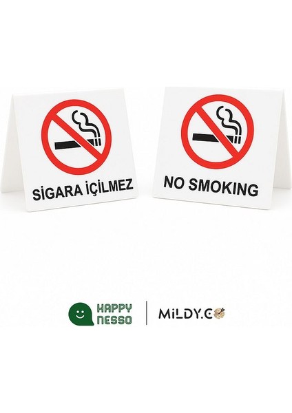 Masa Yazısı Serisinden Beyaz Pleksi Üstü "sigara Içilmez" Yazısı - 80 mm x 80 mm fırsatları
