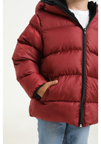 Erkek Çocuk Polarlı Kapüşonlu Su Geçirmez Rüzgara Dayanıklı Cepli Şişme Kışlık Mont indirimleri